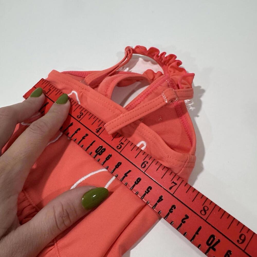 Baby Juicy Couture Girls Swim Suit Swimwear Size 3-6 Months‎ Ruffles Orange - Picture 6 of 8